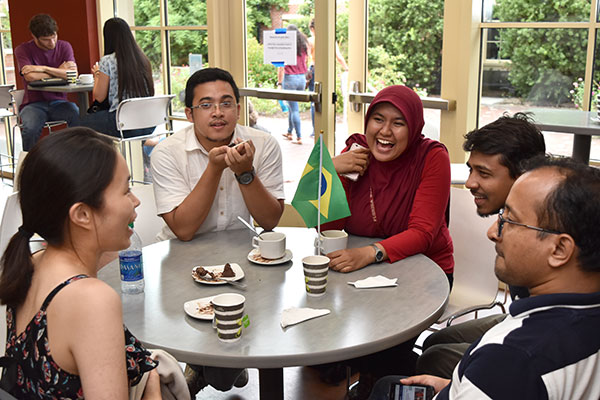 Photo of students at International Coffee Hour